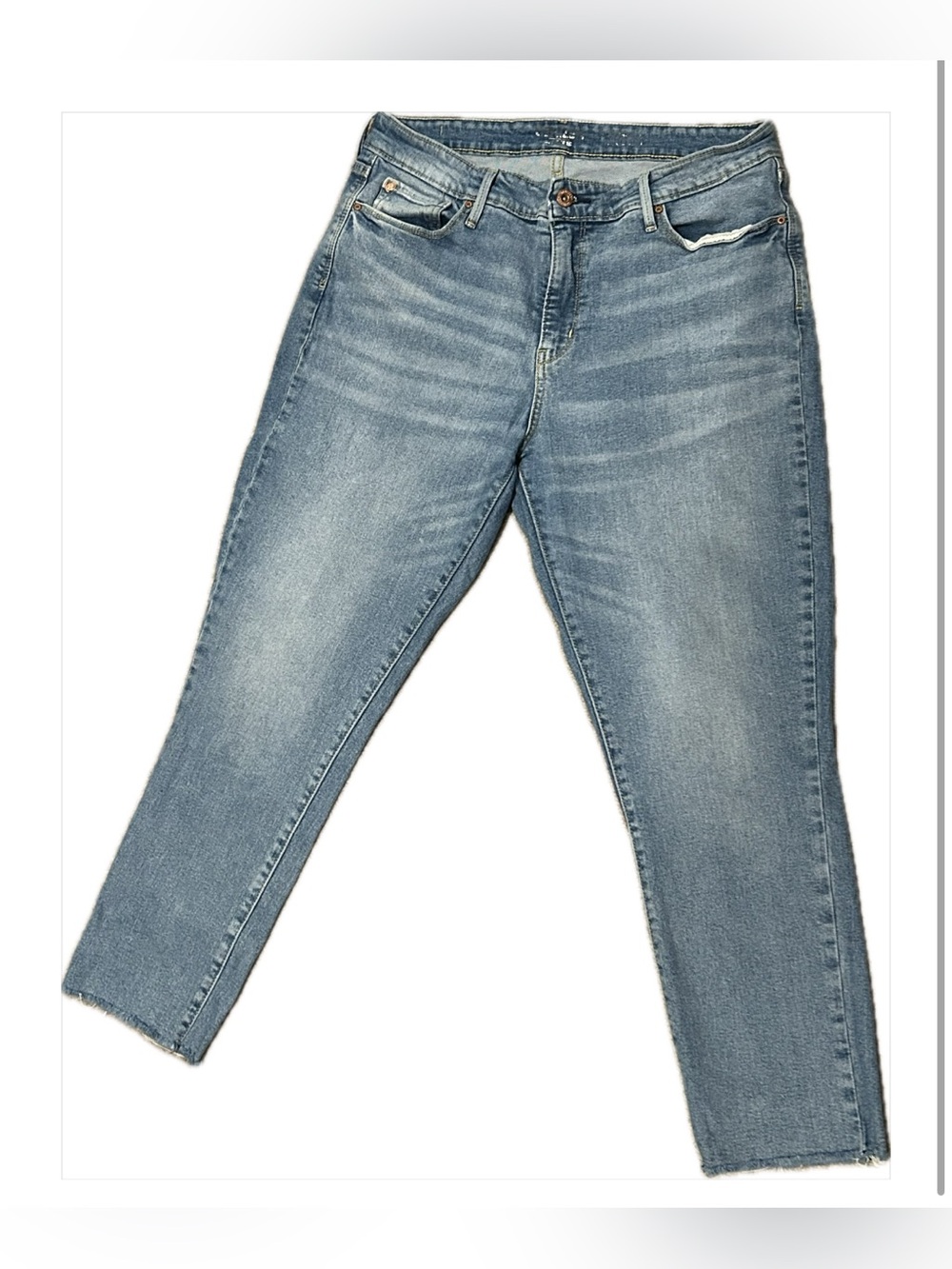 Levi's Light Blue Ankle Crop Straight Jeans